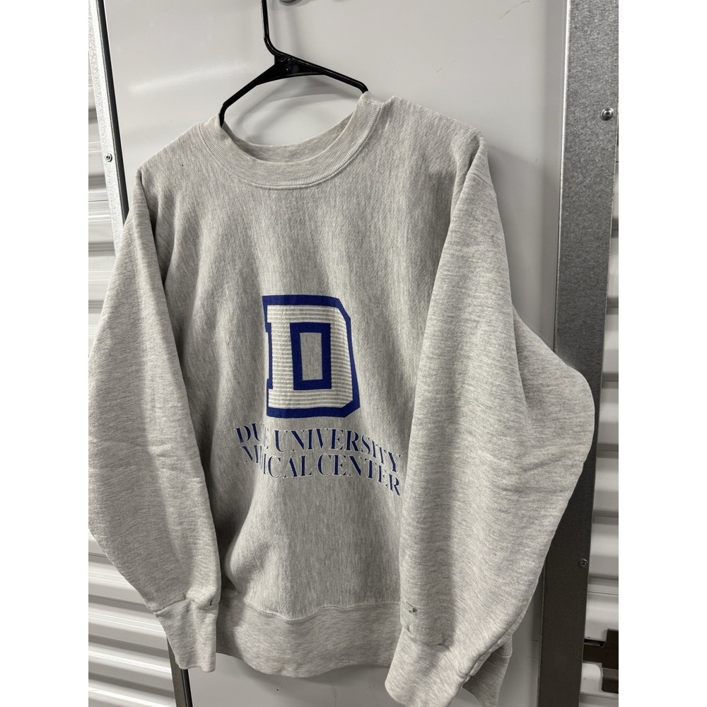 Vintage Reverse Weave Duke University Medical Center Grey Sweatshirt Mens L/XL